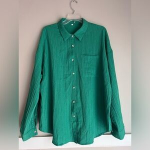 Elegant Green Button Down Shirt for Women